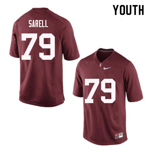Youth Stanford Cardinal #79 Foster Sarell College Football Jerseys Sale-Red - Click Image to Close